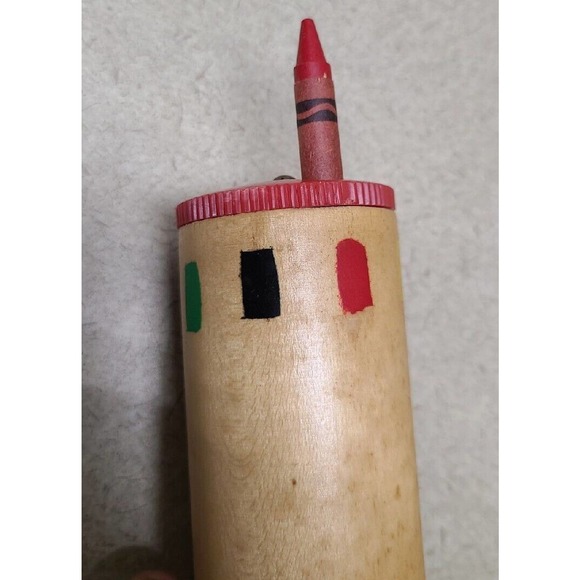 Vintage Wood Crayon Caddy Crayon Holder 4x2 - Picture 4 of 5